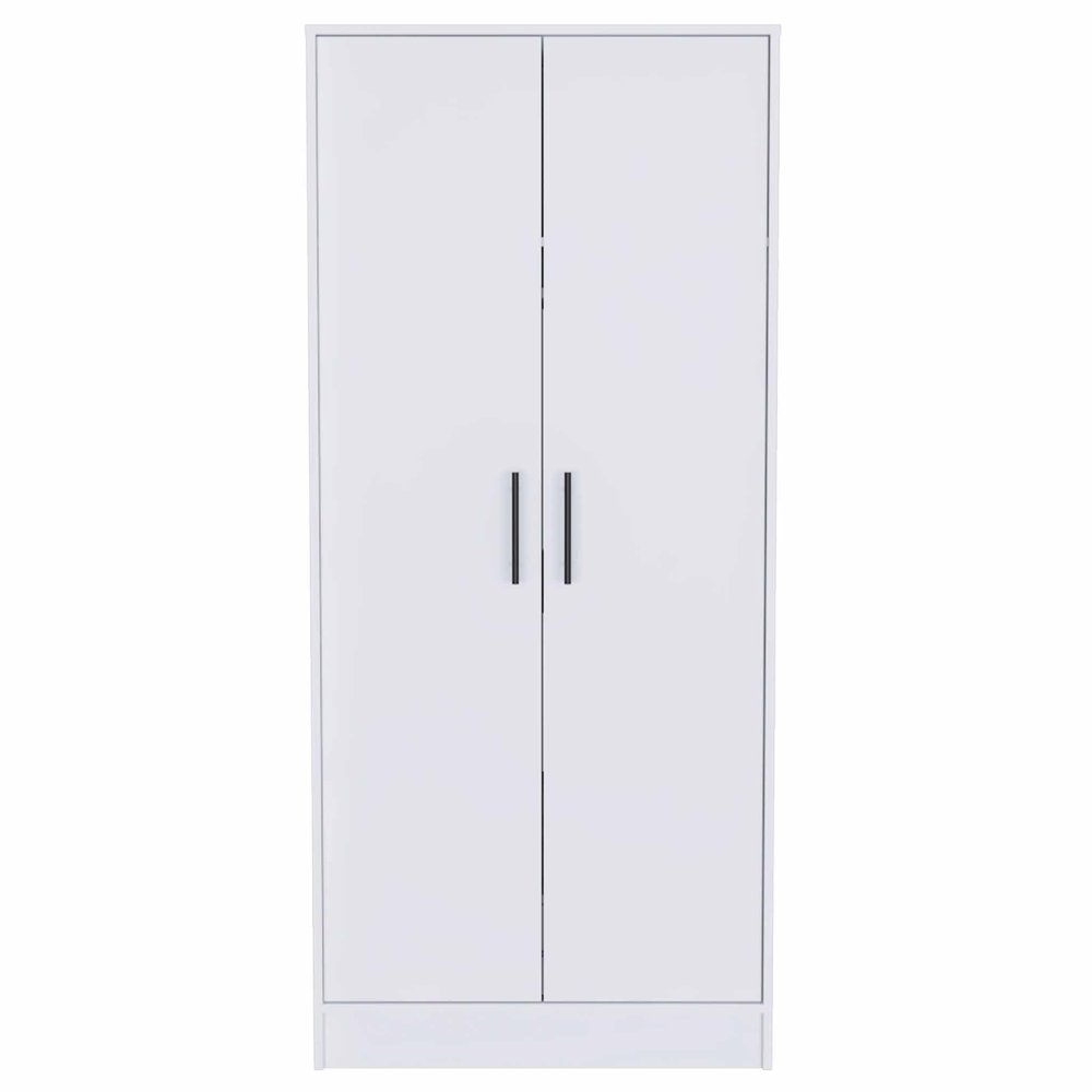 71" White Wood Two Door Single Drawer Combo Dresser  Warm Home View