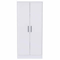 71" White Wood Two Door Single Drawer Combo Dresser  Warm Home View