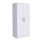71" White Wood Two Door Single Drawer Combo Dresser  Warm Home View