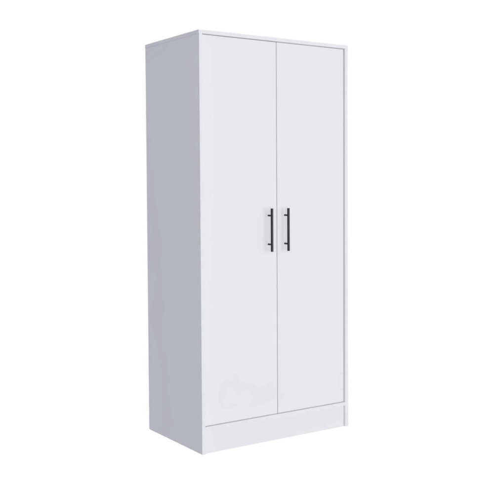 71" White Wood Two Door Single Drawer Combo Dresser  Warm Home View
