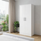 71" White Wood Two Door Single Drawer Combo Dresser  Warm Home View