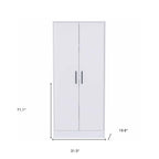 71" White Wood Two Door Single Drawer Combo Dresser  Warm Home View