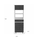 24" White and Gray Wood Flat Door Kitchen Cart With Storage  Warm Home View