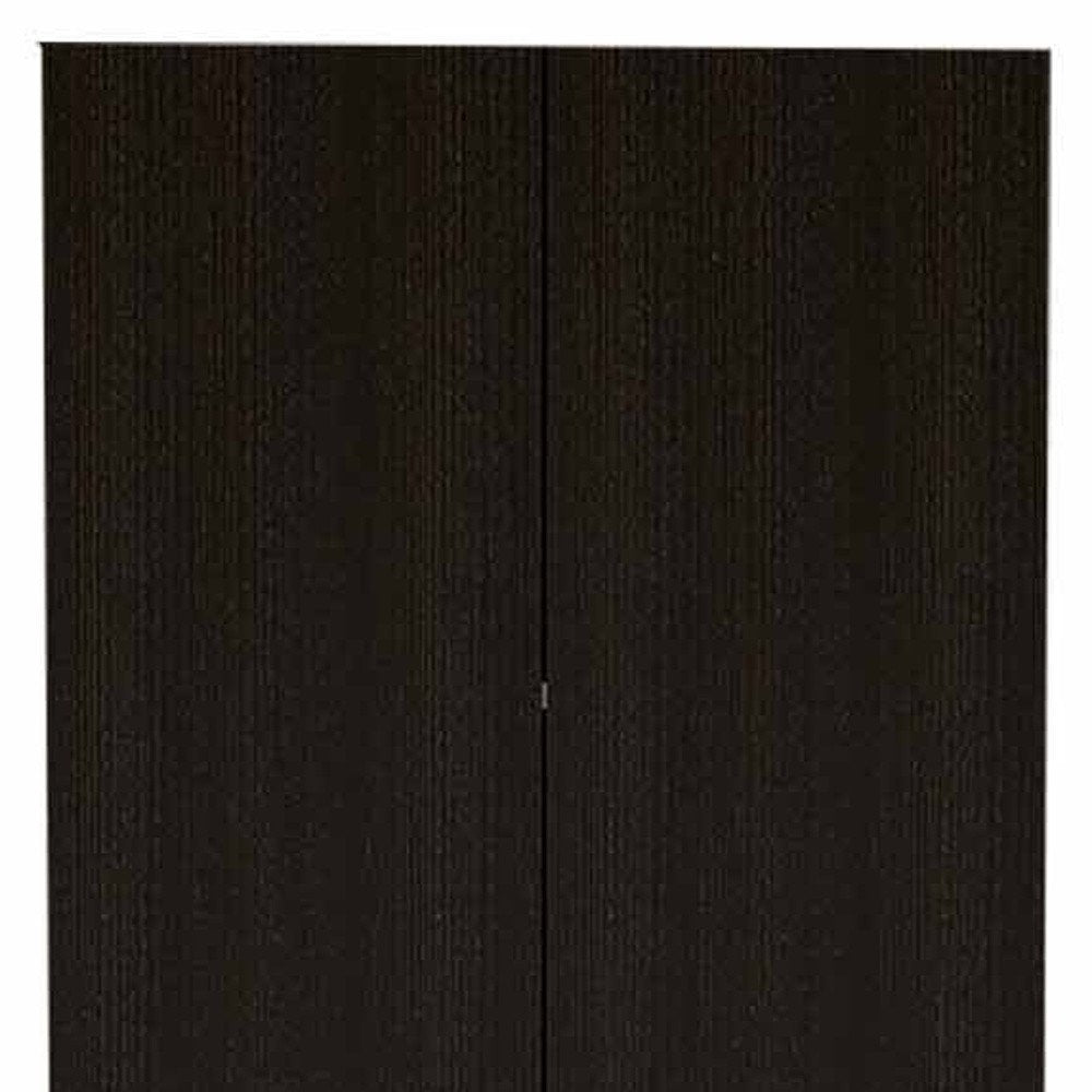 79" Modern Black Pantry Cabinet with Two Doors and Five Shelves  Warm Home View