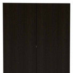 79" Modern Black Pantry Cabinet with Two Doors and Five Shelves  Warm Home View