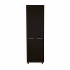 79" Modern Black Pantry Cabinet with Two Doors and Five Shelves  Warm Home View
