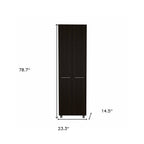 79" Modern Black Pantry Cabinet with Two Doors and Five Shelves  Warm Home View