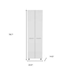 78" Modern White Pantry Cabinet with Two Full Size Doors  Warm Home View