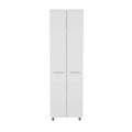78" Modern White Pantry Cabinet with Two Full Size Doors  Warm Home View