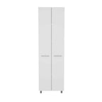 78" Modern White Pantry Cabinet with Two Full Size Doors  Warm Home View