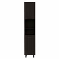 79" Modern Black Pantry Cabinet with Five Shelves  Warm Home View