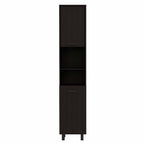 79" Modern Black Pantry Cabinet with Five Shelves  Warm Home View