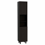79" Modern Black Pantry Cabinet with Five Shelves  Warm Home View