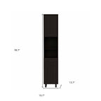 79" Modern Black Pantry Cabinet with Five Shelves  Warm Home View