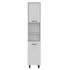 78" Modern White Pantry Cabinet with Five Shelves  Warm Home View