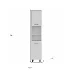 78" Modern White Pantry Cabinet with Five Shelves  Warm Home View