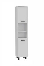 78" Modern White Pantry Cabinet with Five Shelves  Warm Home View