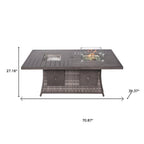 Gray Wicker Outdoor Gas Fire Pit Table with Ice Bucket  Warm Home View