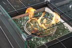 Gray Wicker Outdoor Gas Fire Pit Table with Integrated Ice Bucket  Warm Home View