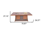 71" Brown Aluminum Cooler Insert with Umbrella Hole  Warm Home View