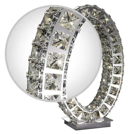 Oval Crystal Extravaganza 17.5" Table Lamp // Led Strip  Warm Home View