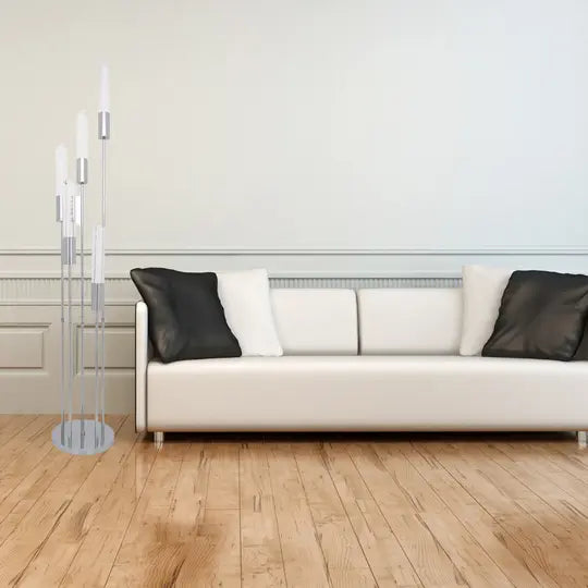 Sparkling Acrylic LED Floor Lamp // 5 Light  Warm Home View