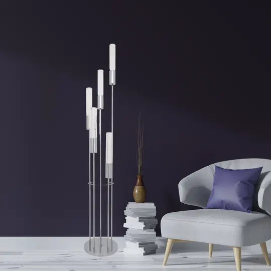 Sparkling Acrylic LED Floor Lamp // 5 Light  Warm Home View