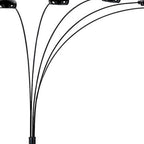 84" Black Five Light Arc Floor Lamp With Black Dome Shade  Warm Home View