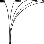 84" Black Five Light Arc Floor Lamp With Black Dome Shade  Warm Home View