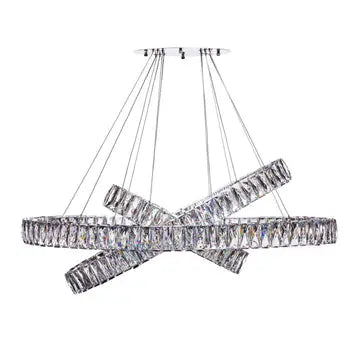 Crystal Elegance LED Chandelier // 3 Ovals  Warm Home View