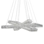 Crystal Elegance LED Chandelier //  3 Rectangles  Warm Home View