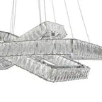 Crystal Elegance LED Chandelier //  3 Rectangles  Warm Home View