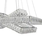 Crystal Elegance LED Chandelier //  3 Rectangles  Warm Home View