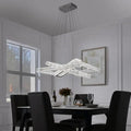 Crystal Elegance LED Chandelier //  3 Rectangles  Warm Home View