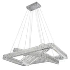 Crystal Elegance LED Chandelier //  3 Rectangles  Warm Home View