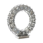 Round Crystal Extravaganza 11" Table Lamp // Led Strip  Warm Home View