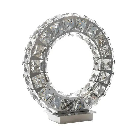 Round Crystal Extravaganza 11" Table Lamp // Led Strip  Warm Home View