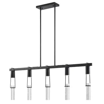 Harmony 5 Light Chandelier // Matte Black  Warm Home View