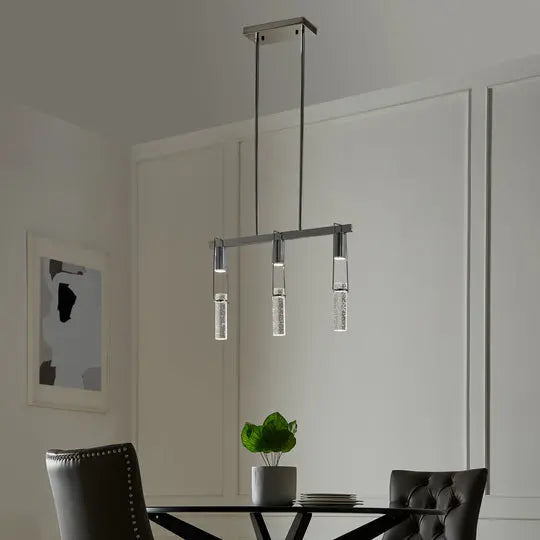 Harmony 3 Light Chandelier // Chrome  Warm Home View