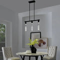 Harmony 3 Light Chandelier // Matte Black  Warm Home View