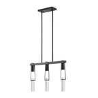 Harmony 3 Light Chandelier // Matte Black  Warm Home View