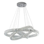 Crystal Elegance Three Ring Chandelier  Warm Home View