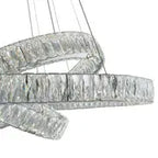Crystal Elegance Three Ring Chandelier  Warm Home View