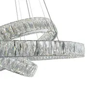 Crystal Elegance Three Ring Chandelier  Warm Home View