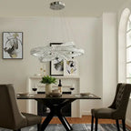 Crystal Elegance Three Ring Chandelier  Warm Home View