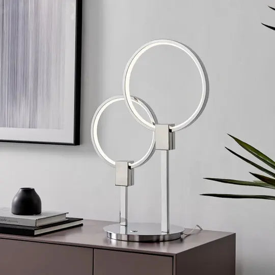 Hong Kong LED Tall Table Lamp //  Chrome  Warm Home View