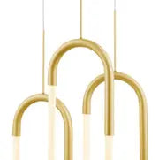 LED Three Clips Chandelier // Sandy Gold  Warm Home View