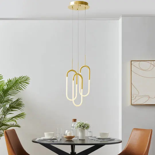 LED Three Clips Chandelier // Sandy Gold  Warm Home View