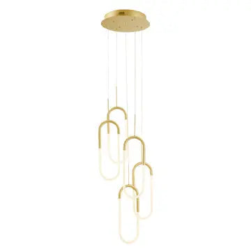 LED Five Clips Chandelier //  Sandy Gold  Warm Home View