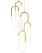 LED Five Clips Chandelier //  Sandy Gold  Warm Home View